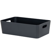 Ordnungsbox - anthrazit - Lederoptik - 39,5 x 24,5 cm - Schubladenorganizer Ordnungskorb Organizerbox - Ordnungssystem
